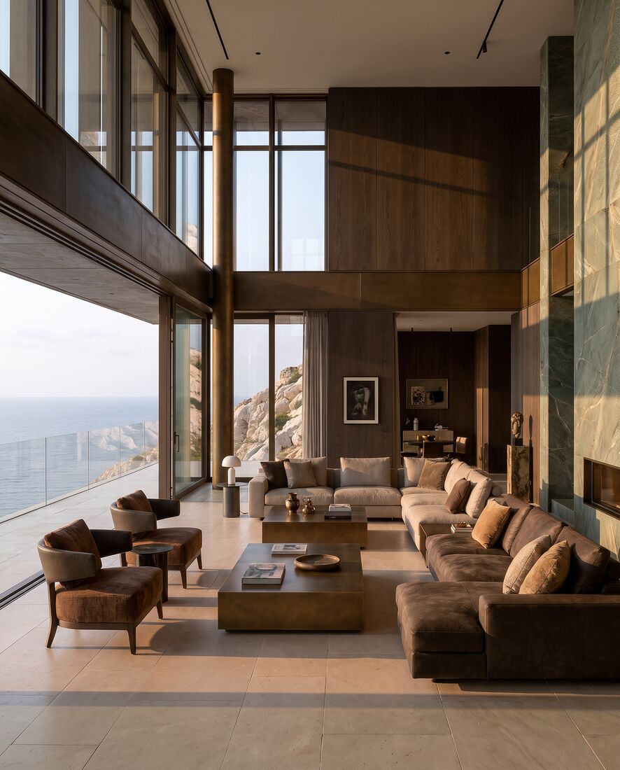 Living room with sea view
