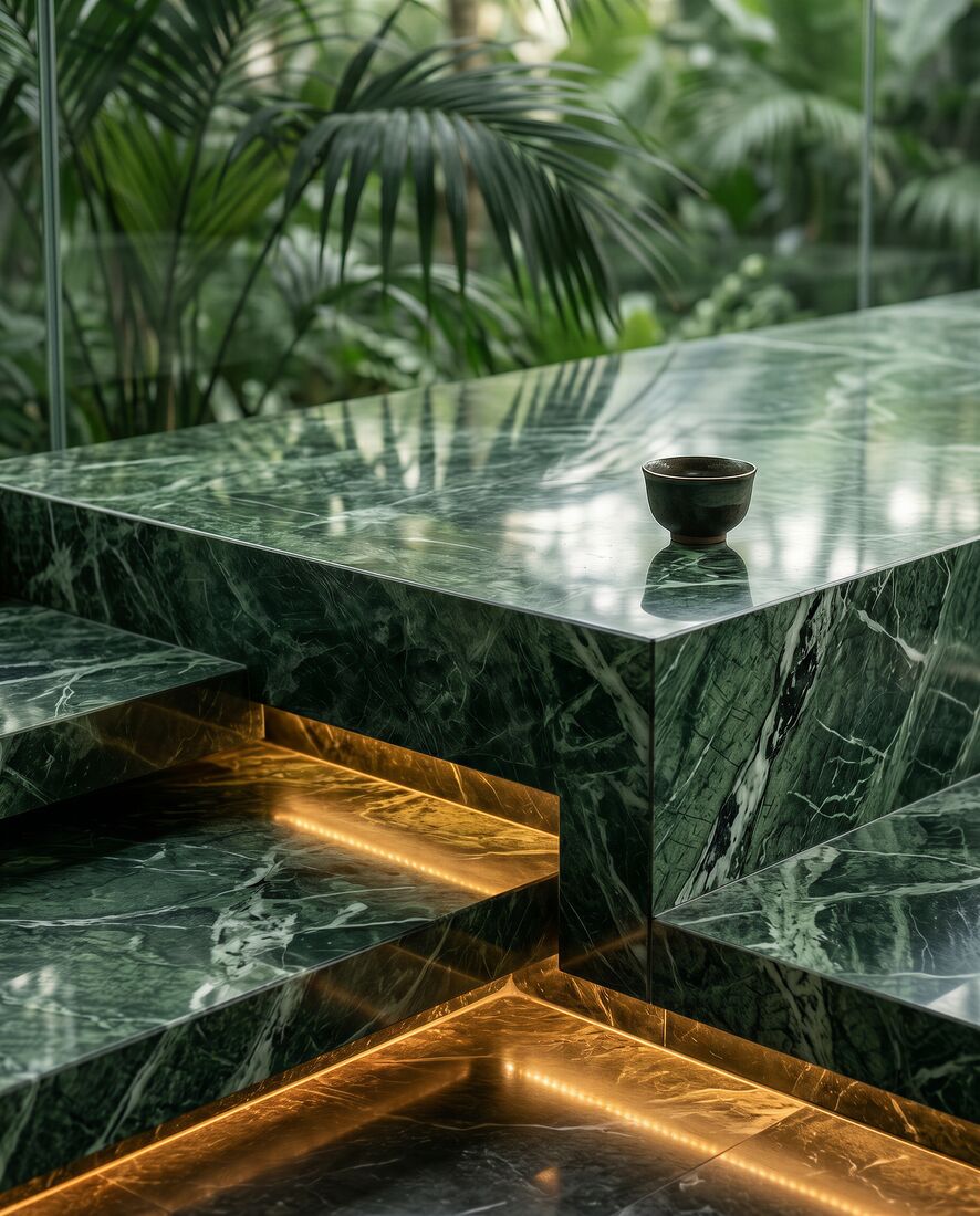 Green marble detail
